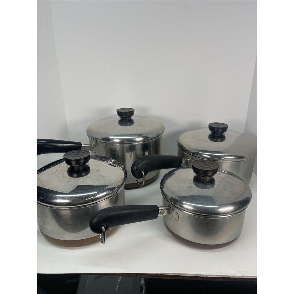 Revere Ware 1801 (4 Piece Set) Copper Bottom Cookware
